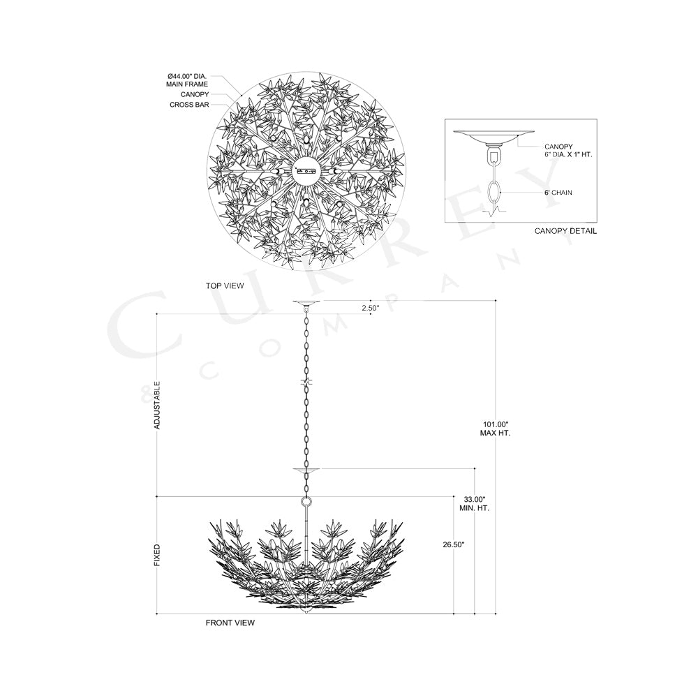 Babylon Chandelier - line drawing.