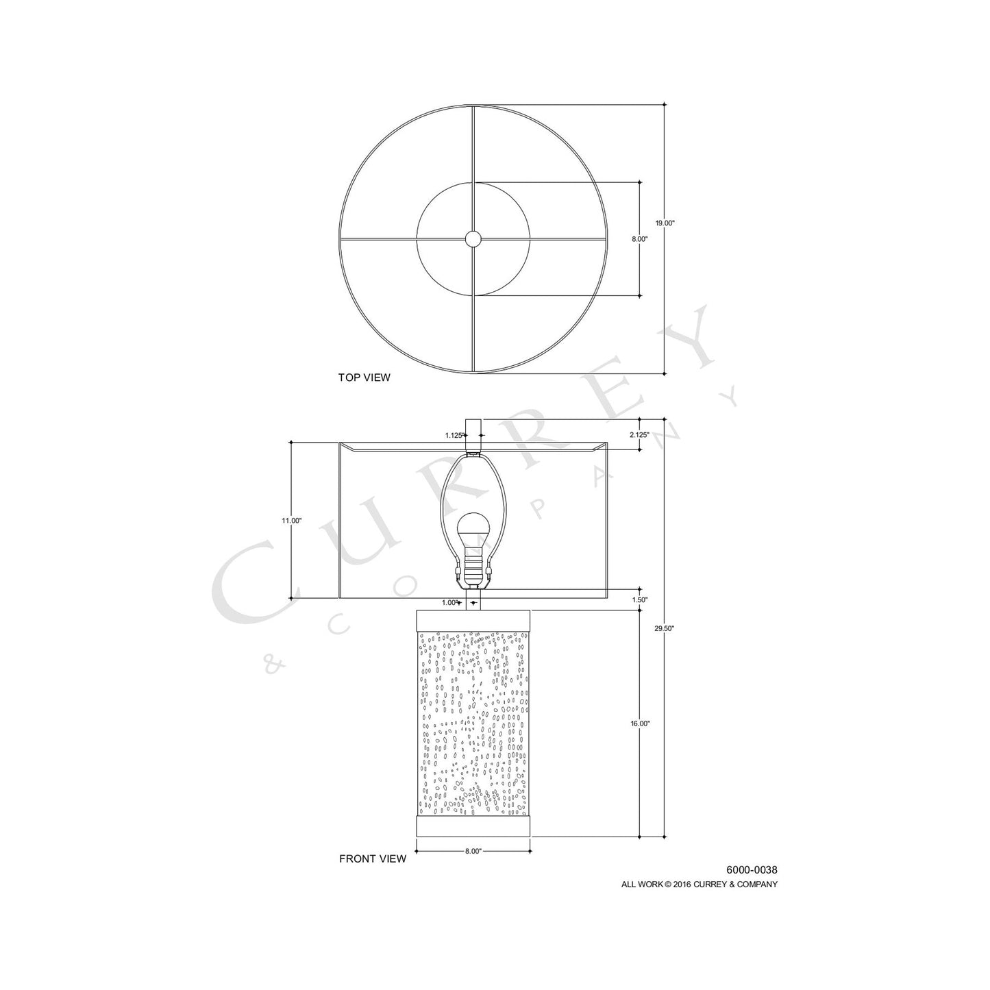 Baptiste Table Lamp - line drawing.