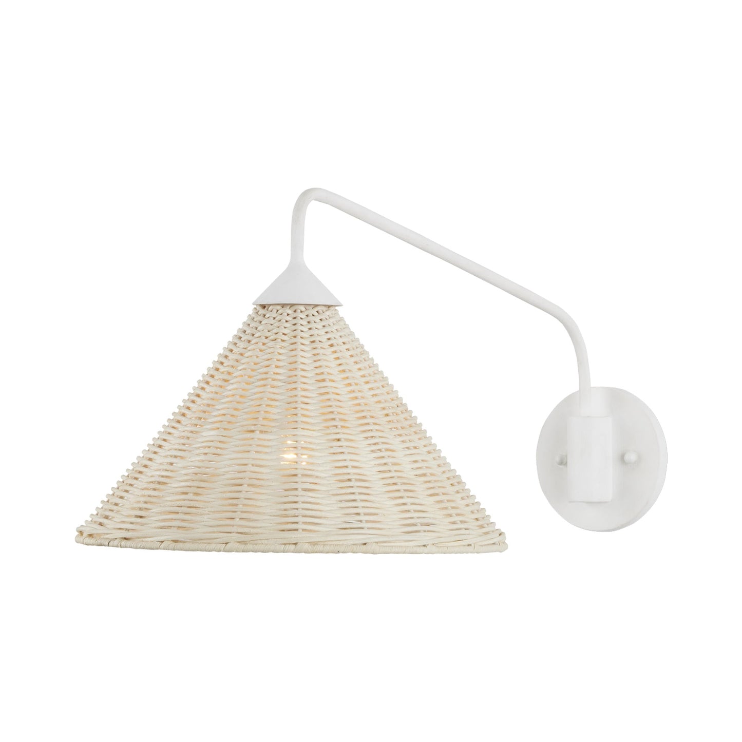 Basket Swing Arm Wall Light in White.