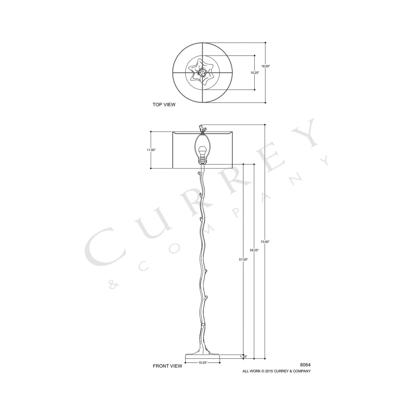 Beaujon Floor Lamp - line drawing.