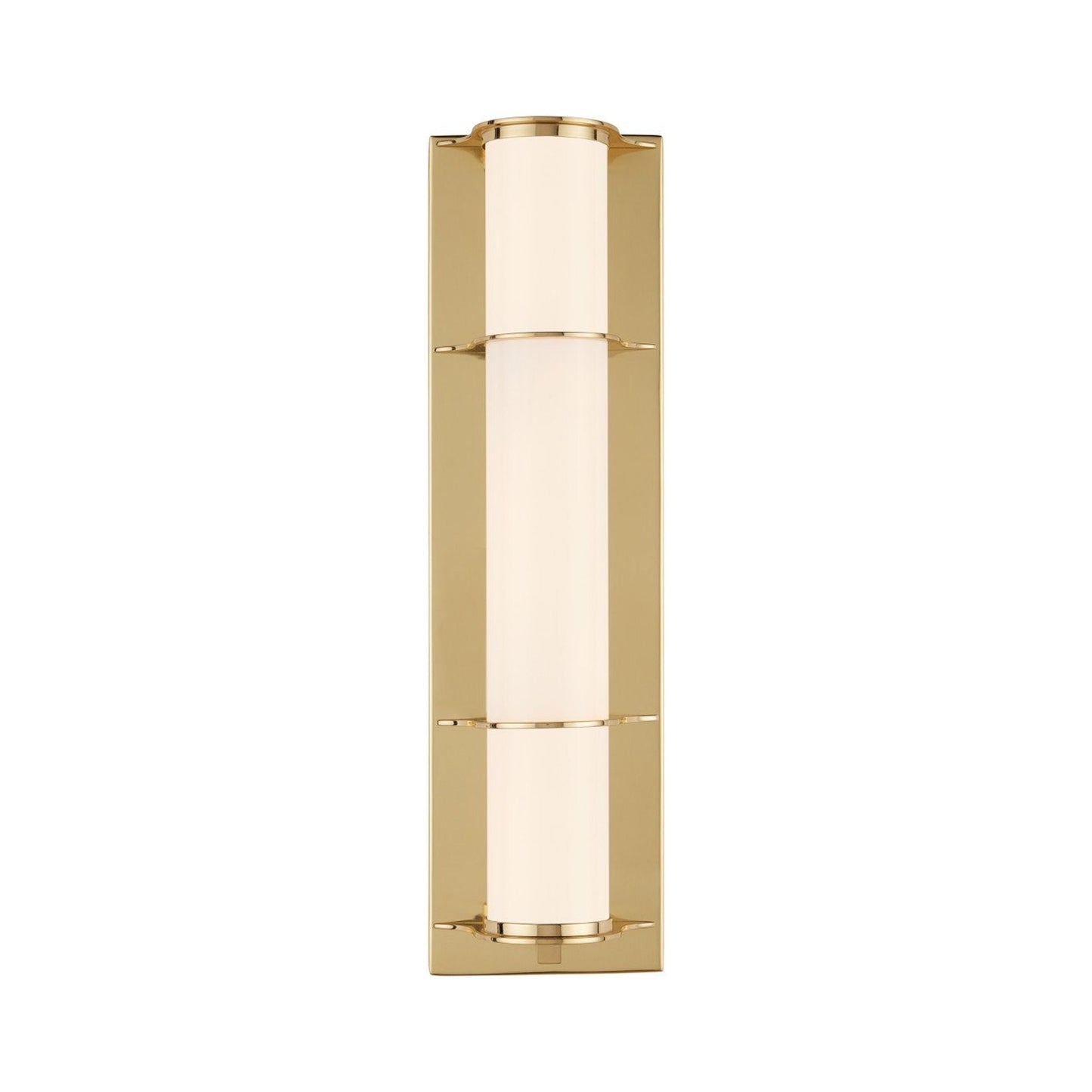 Blaine Bath Wall Light in Polished Brass.