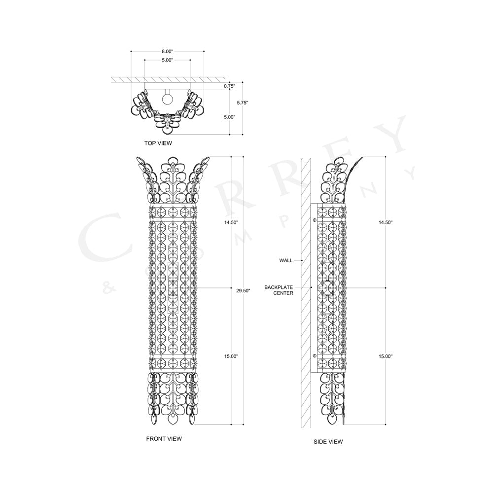 Bradshaw Wall Light - line drawing.