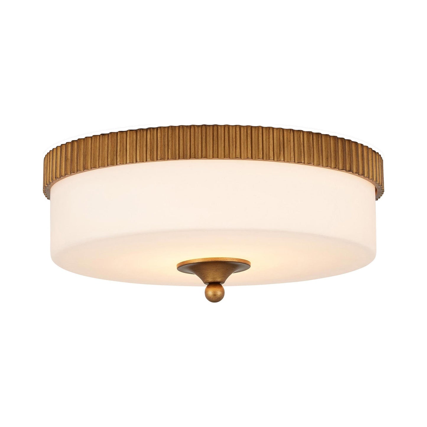 Bryce LED Flush Mount Ceiling Light in Gold/White.