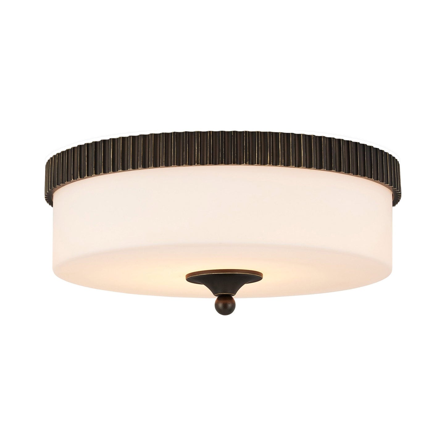 Bryce LED Flush Mount Ceiling Light in Oil Rubbed Bronze/White.
