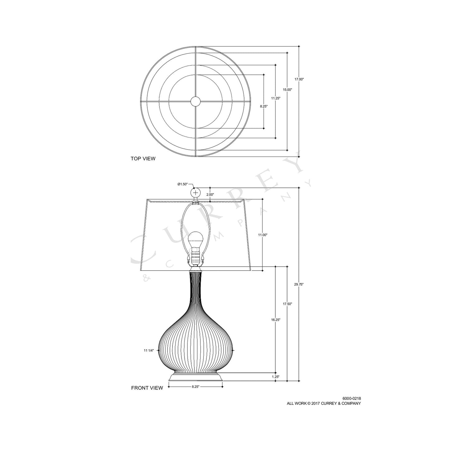 Cait Table Lamp - line drawing.
