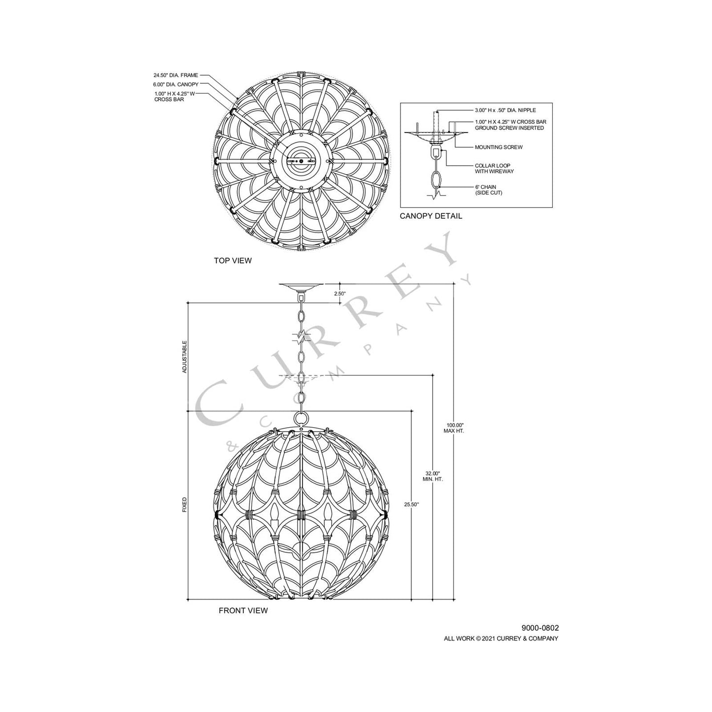 Cape Verde Chandelier - line drawing.