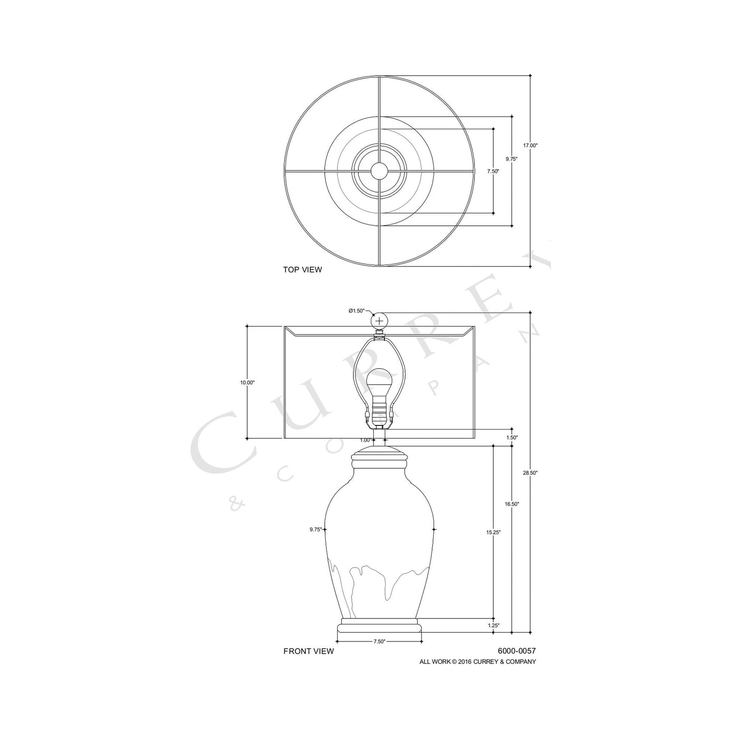 Chatswood Table Lamp - line drawing.