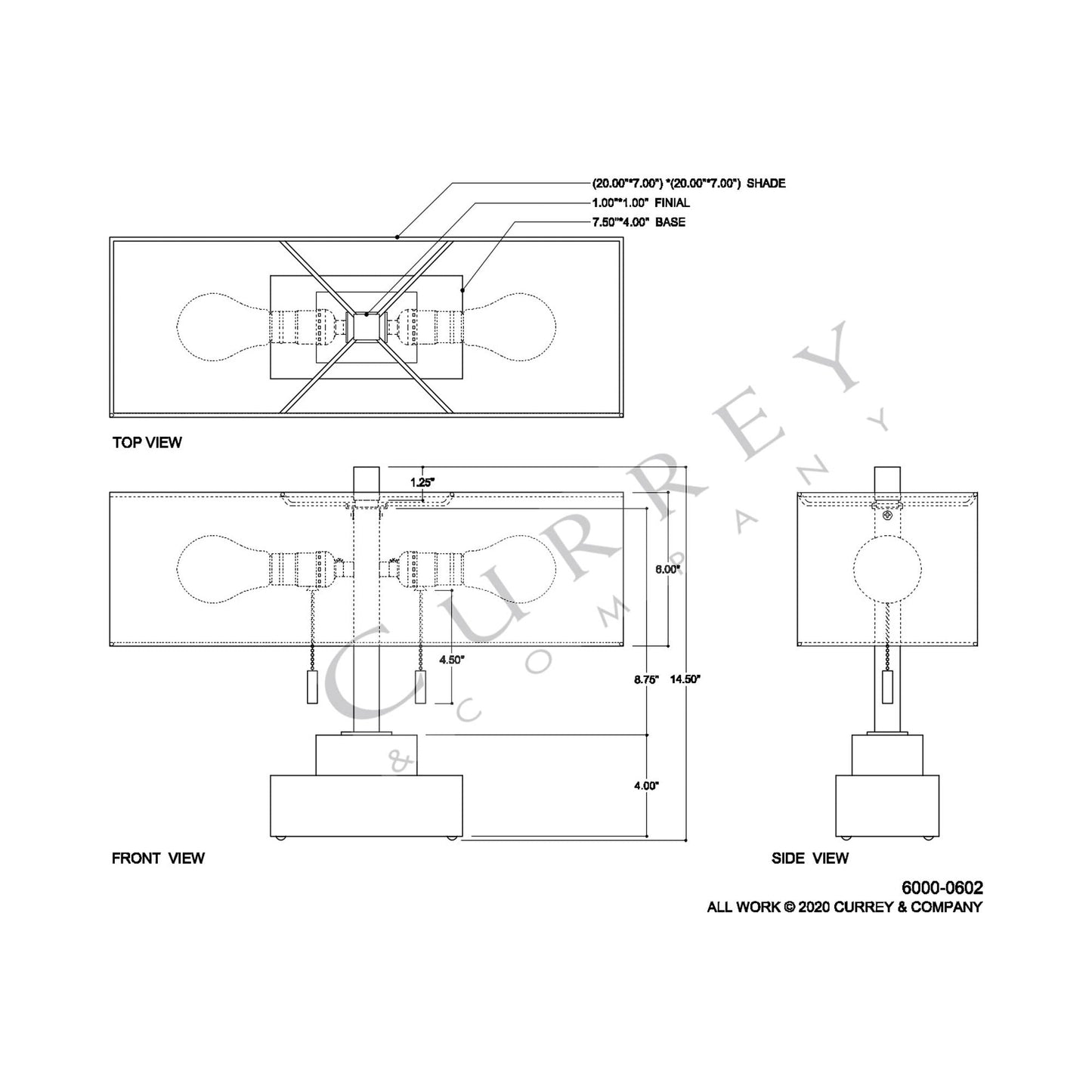 Chiara Table Lamp - line drawing.