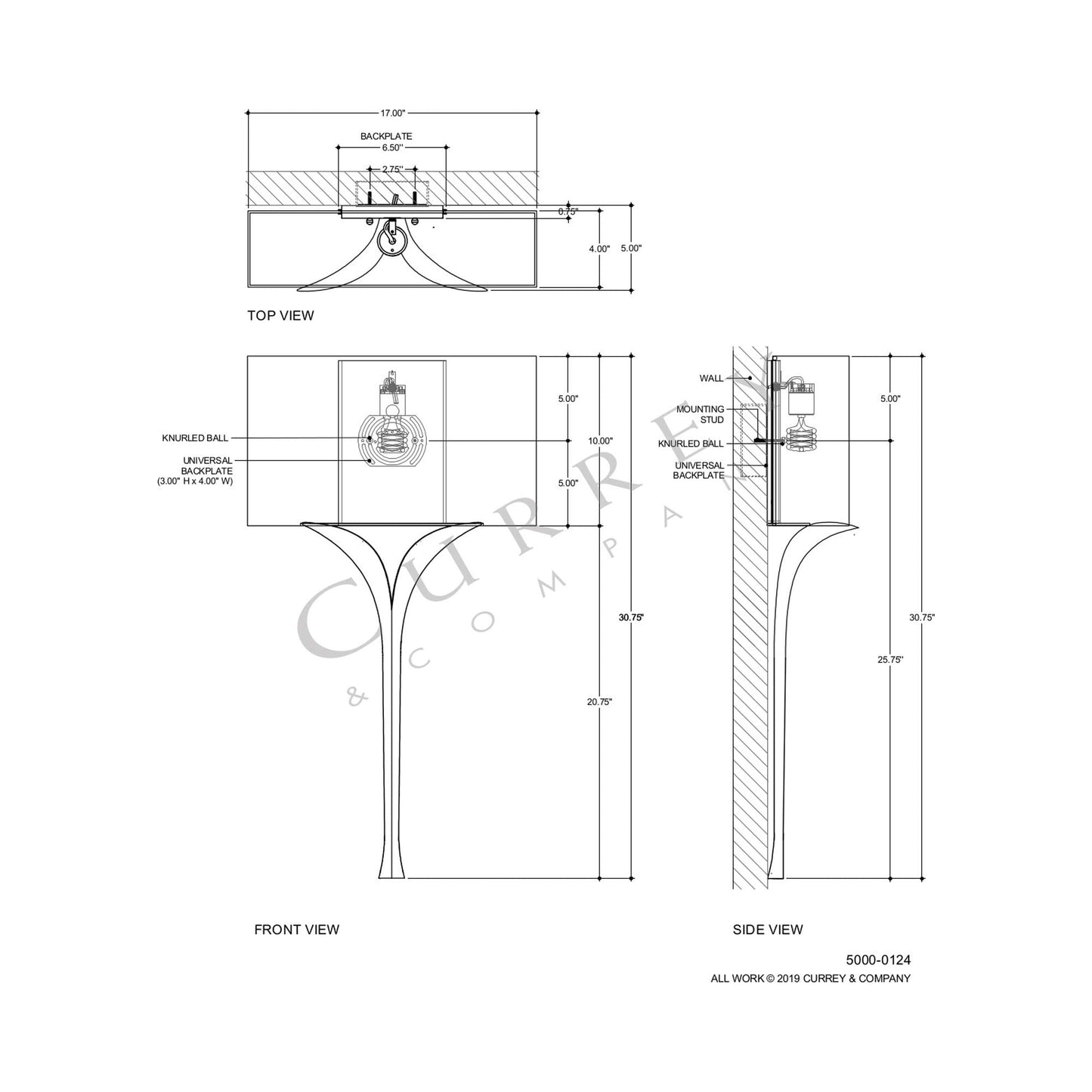 Choisy Wall Light - line drawing.