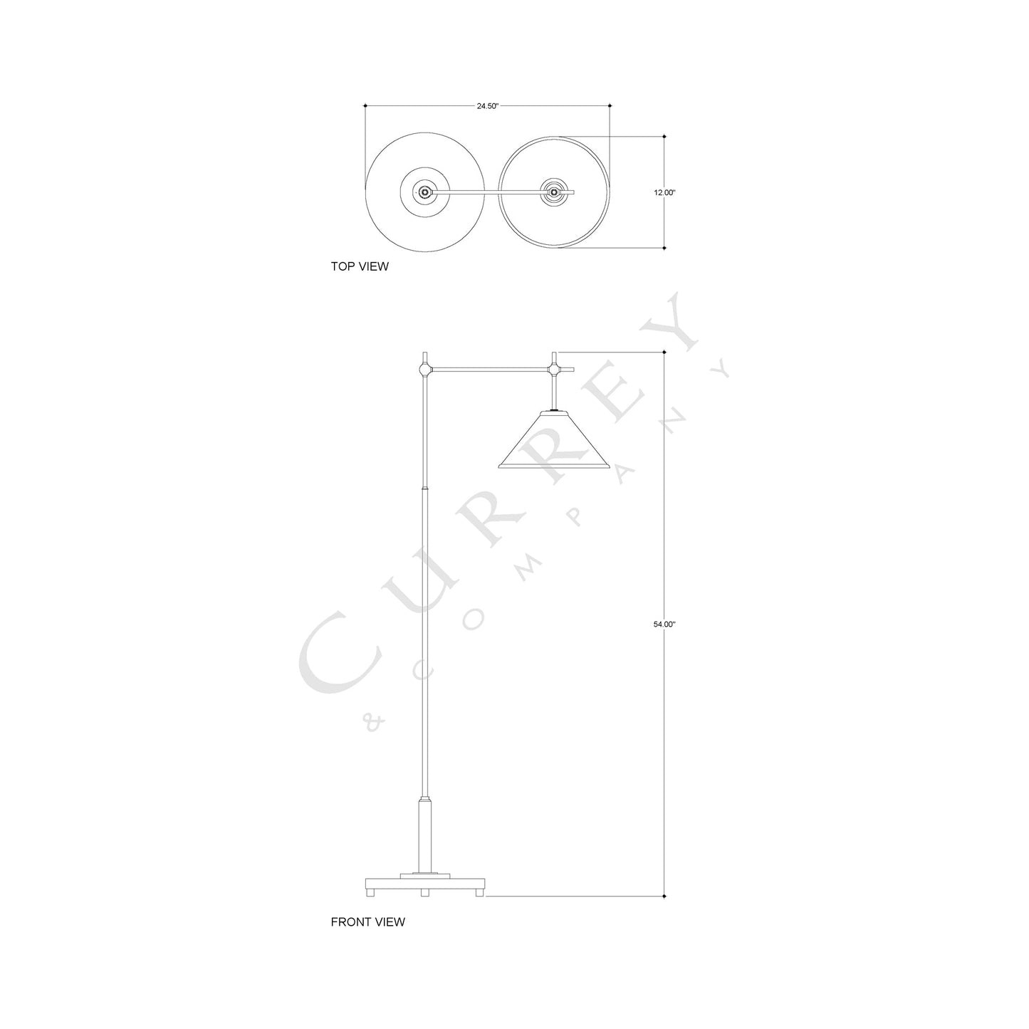 Dao Floor Lamp - line drawing.