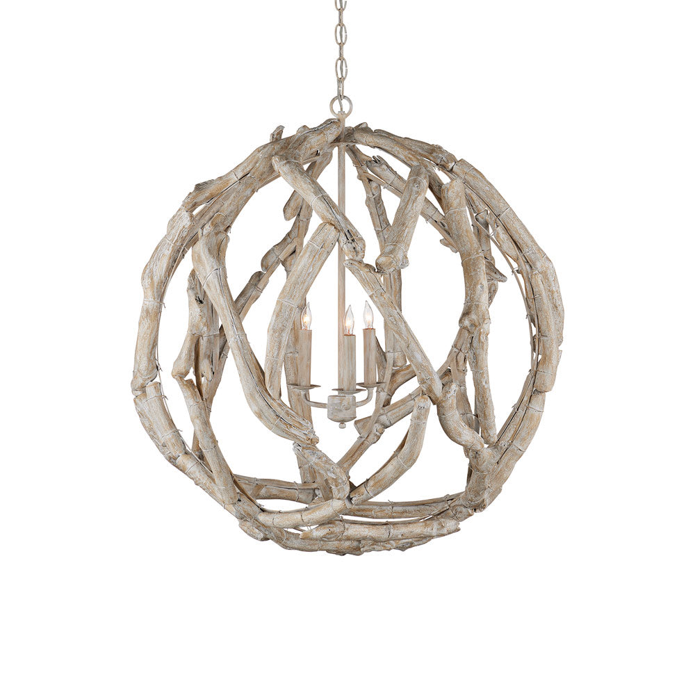 Driftwood Chandelier in Whitewashed Driftwood.