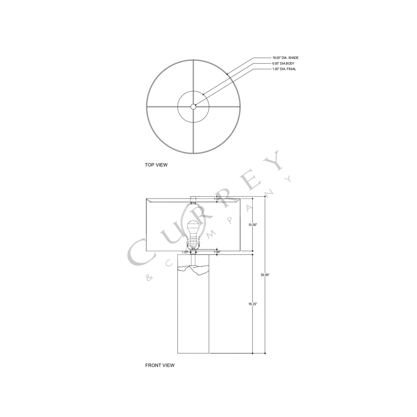 Edfu Table Lamp - line drawing.