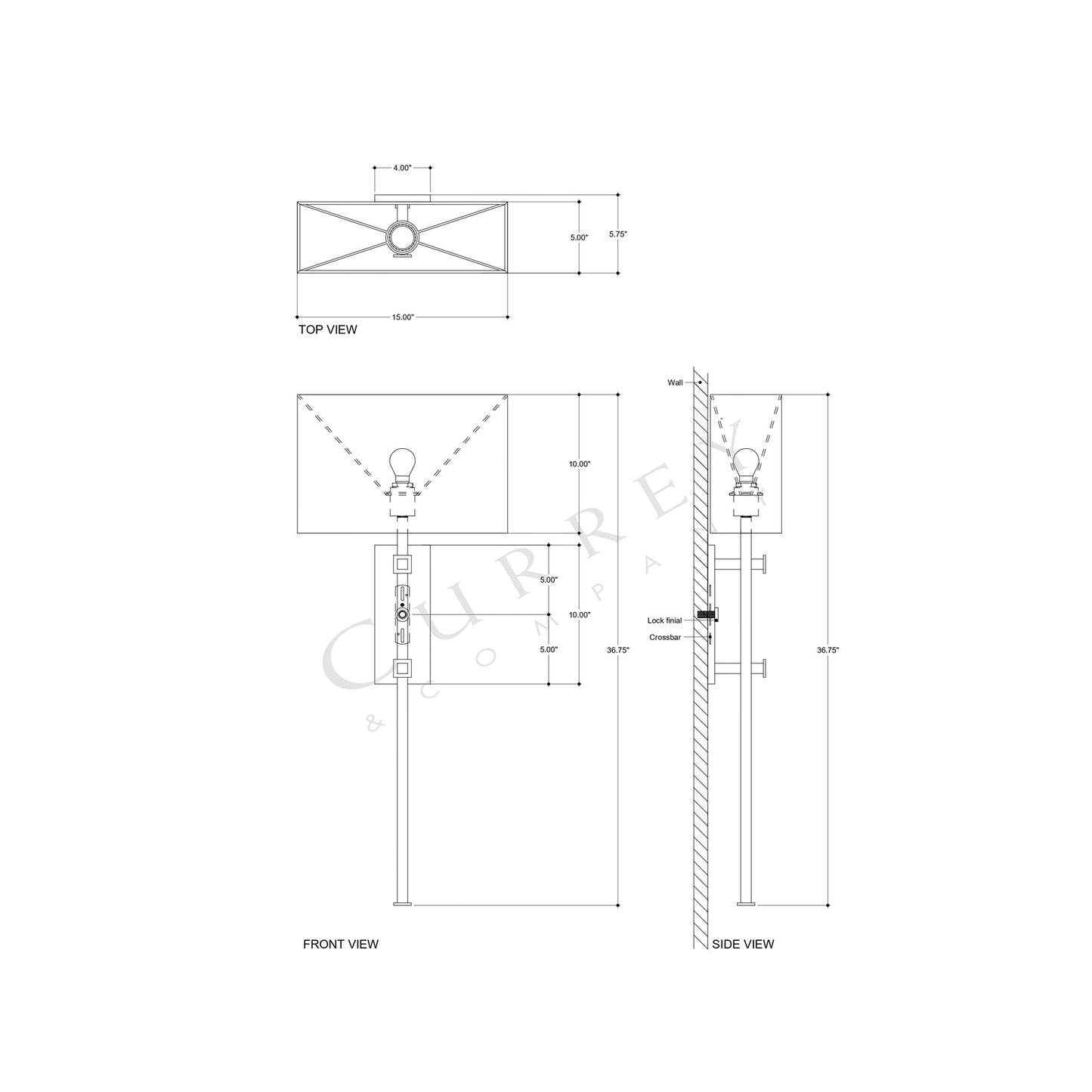 Edmund Wall Light - line drawing.