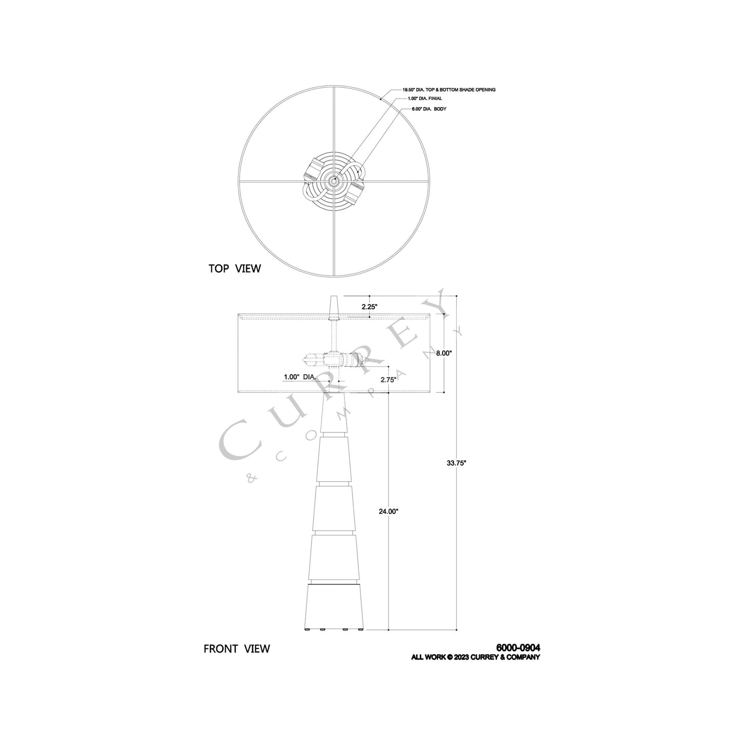 Eleanora Table Lamp - line drawing.