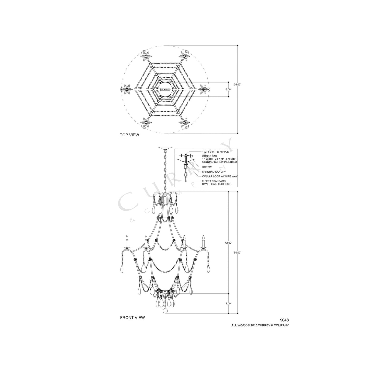 Elizabeth Chandelier - line drawing.