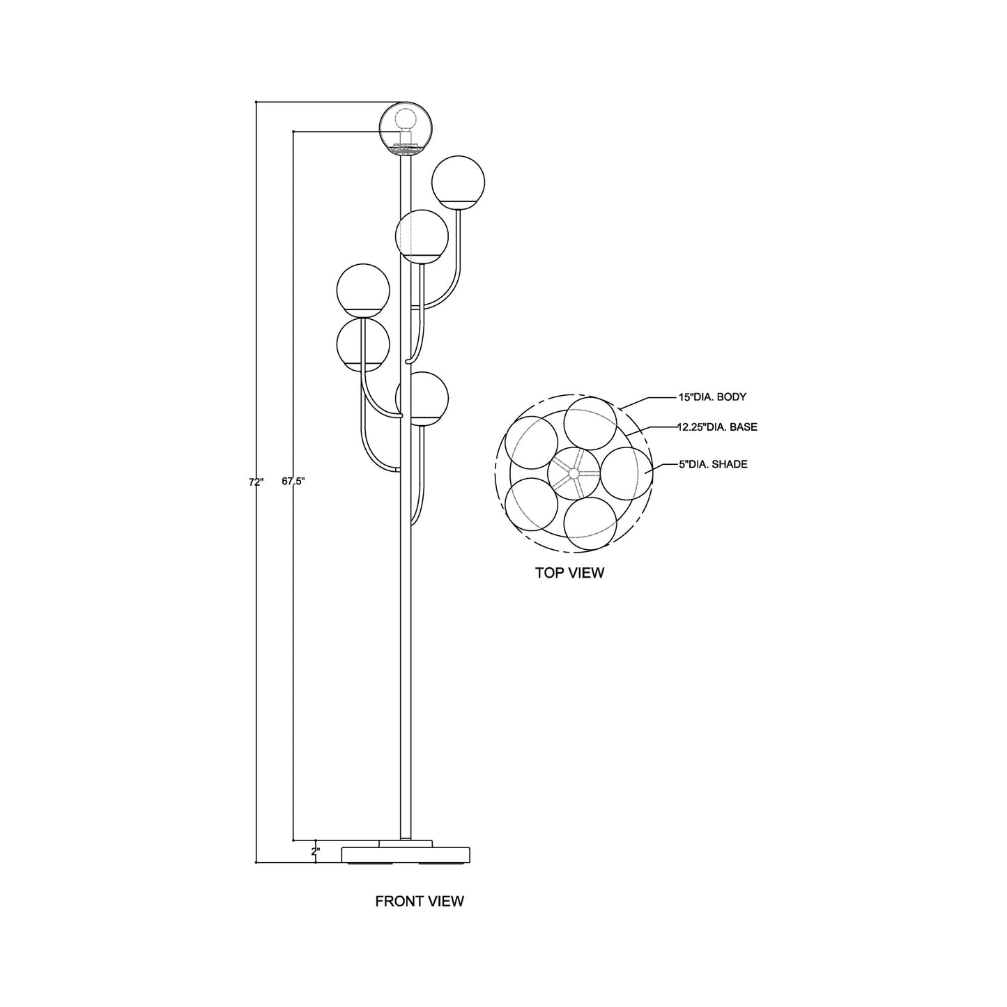 Farnsworth Floor Lamp - line drawing.