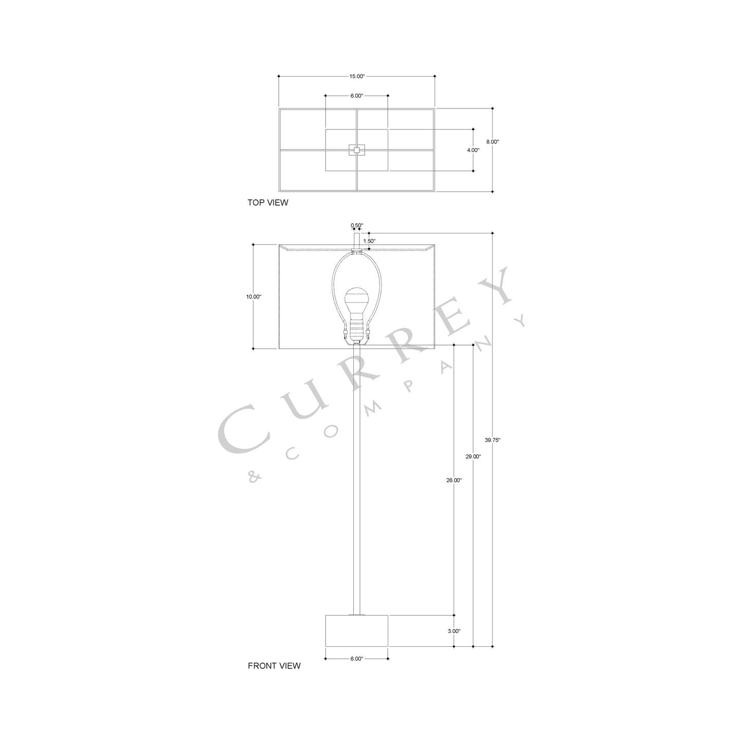 Felix Table Lamp - line drawing.
