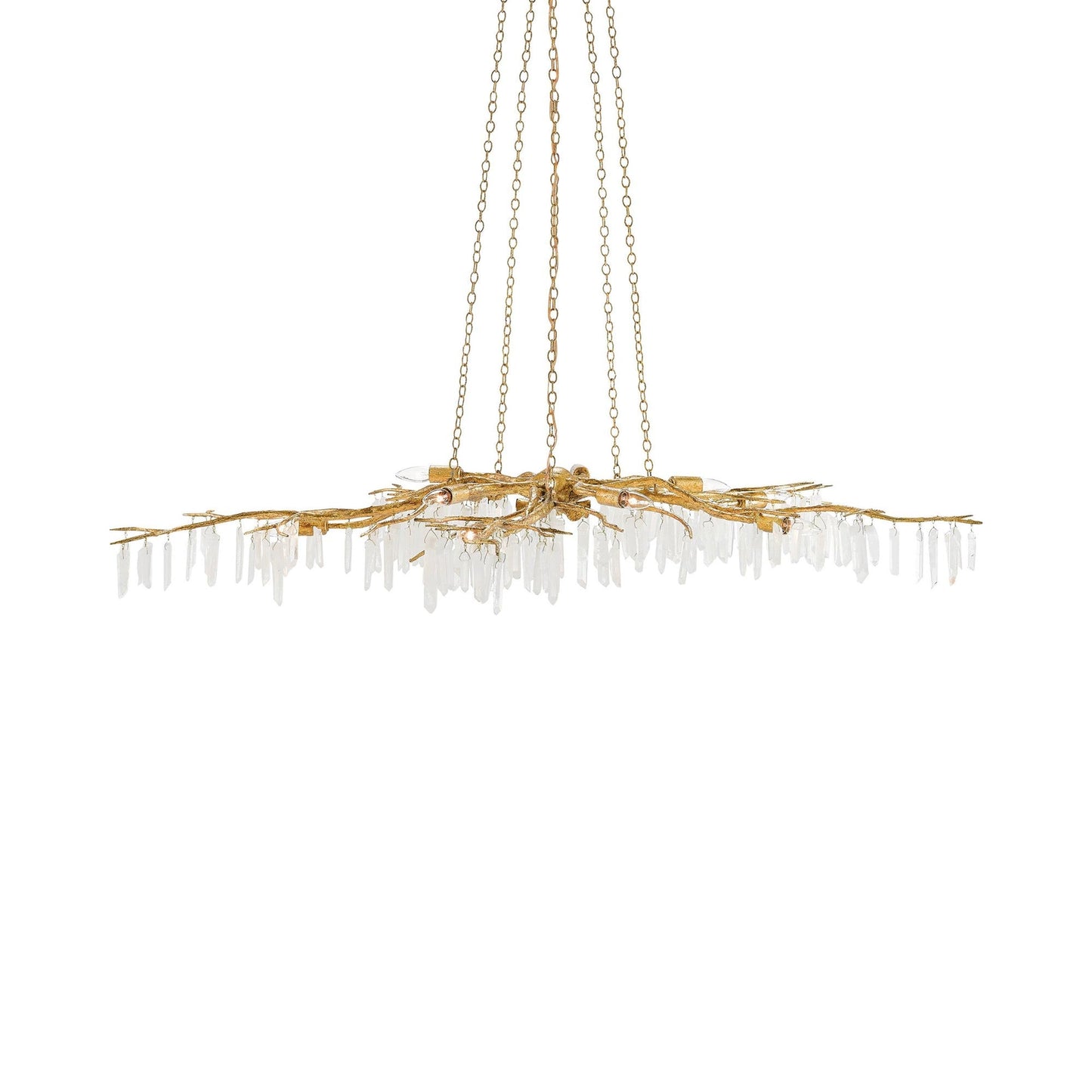Forest Light Chandelier in Washed Lucerne Gold.