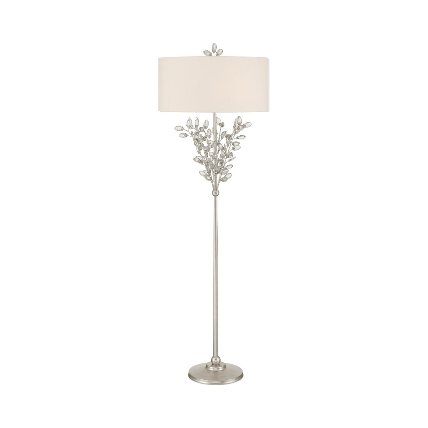 Forget-Me-Not Floor Lamp in Silver Leaf.