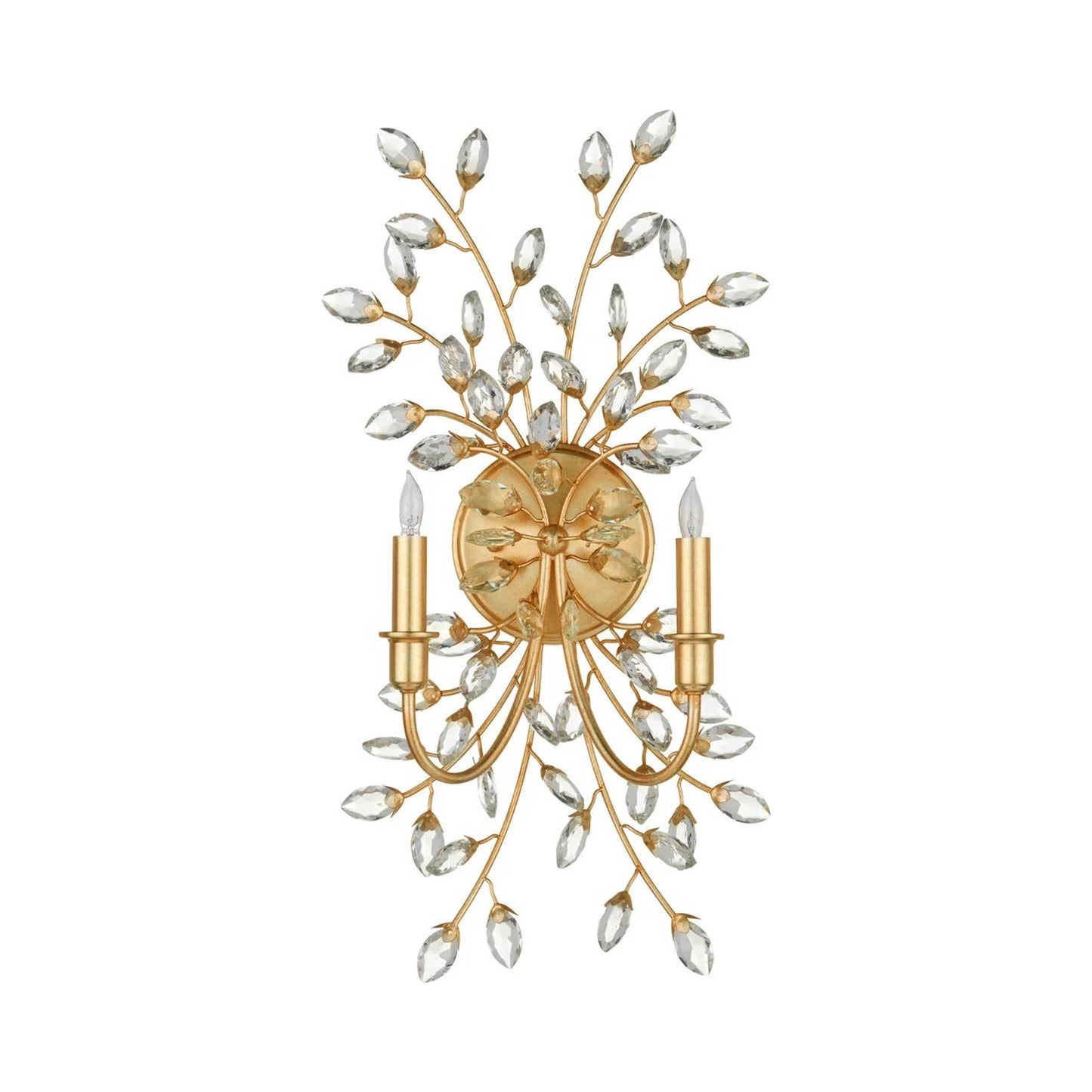 Forget-Me-Not Wall Light in Chinois Gold Leaf.