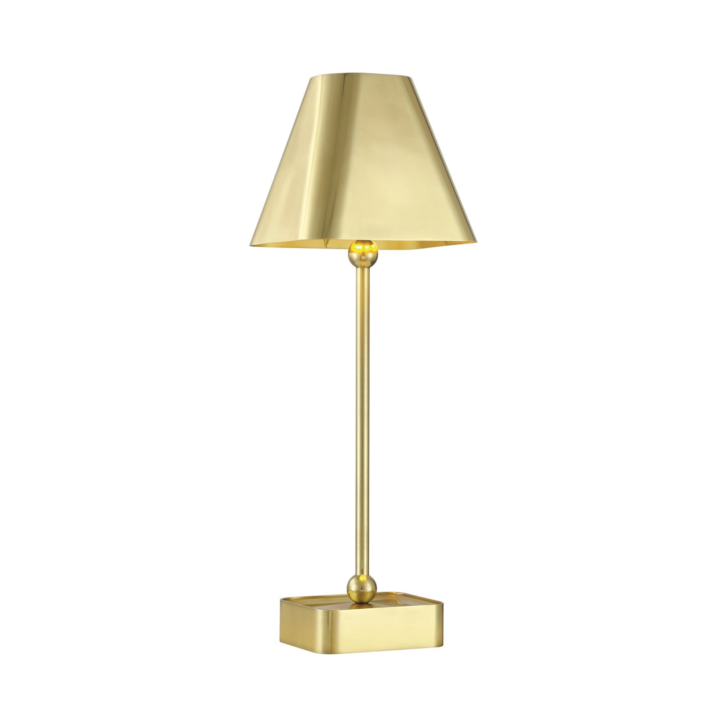 Gadabout Rechargeable LED Table Lamp in Polished Brass.
