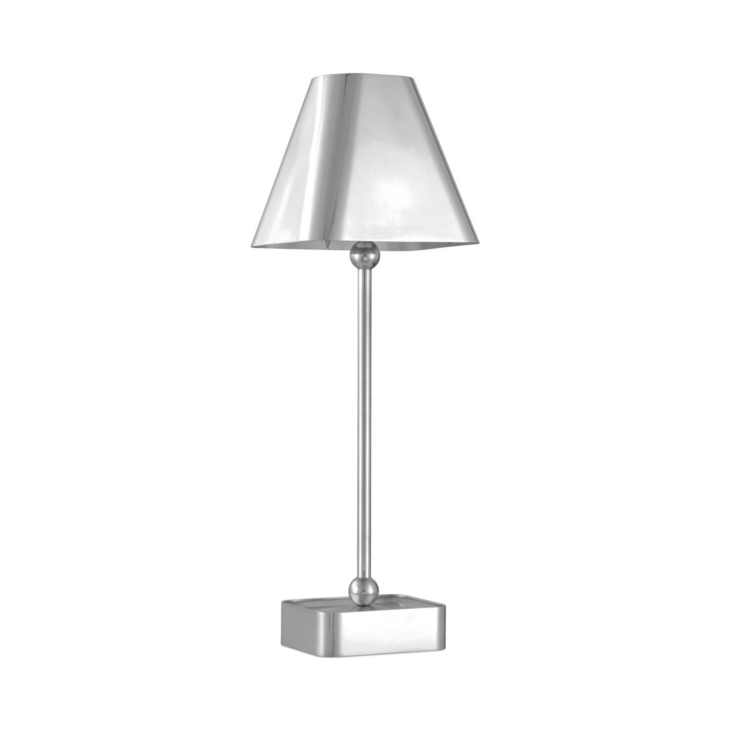 Gadabout Rechargeable LED Table Lamp in Polished Nickel.