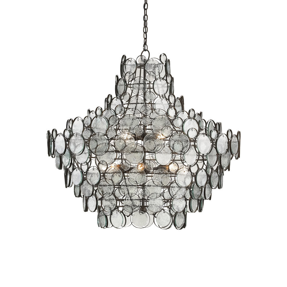Galahad Glass Chandelier in Recycled Glass.