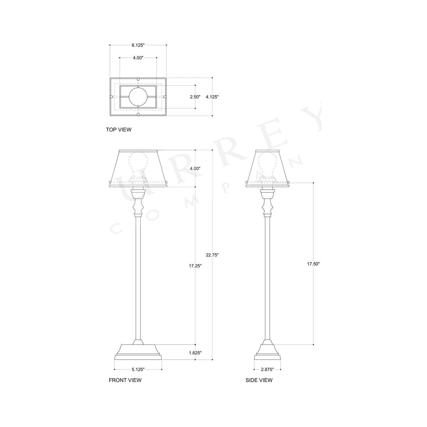 Geddy Table Lamp - line drawing.