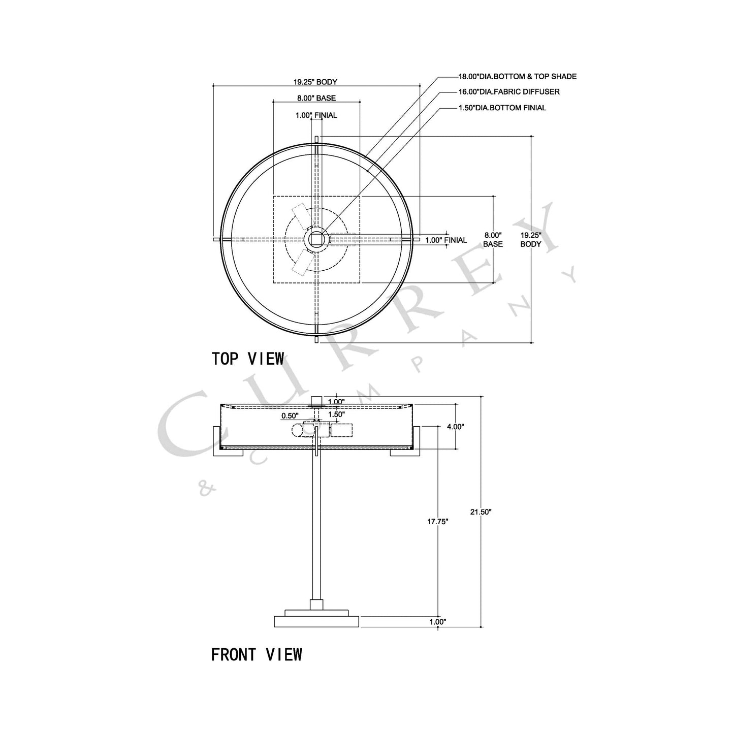 Jacobi Table Lamp - line drawing.