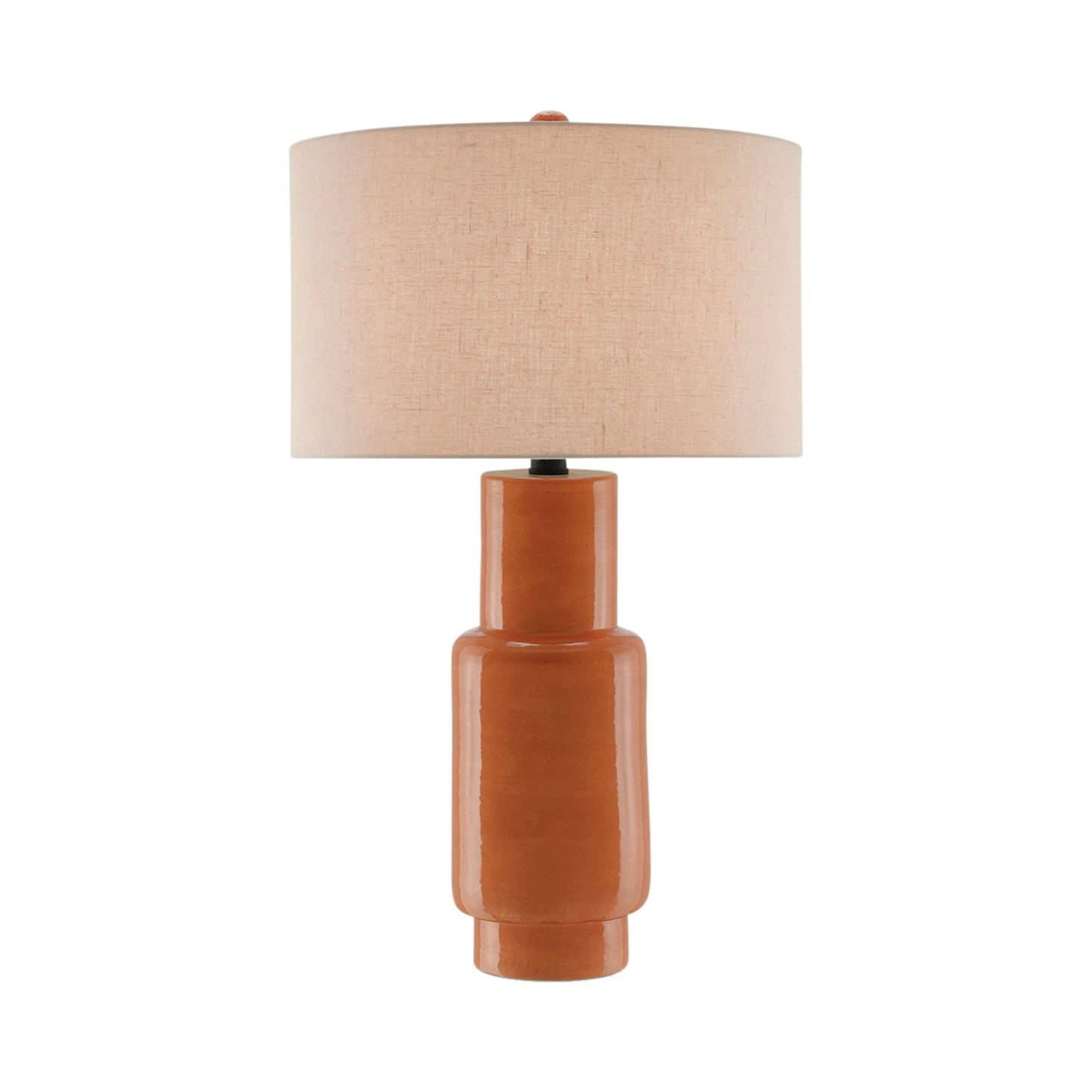 Janeen Table Lamp in Orange/Satin Black.