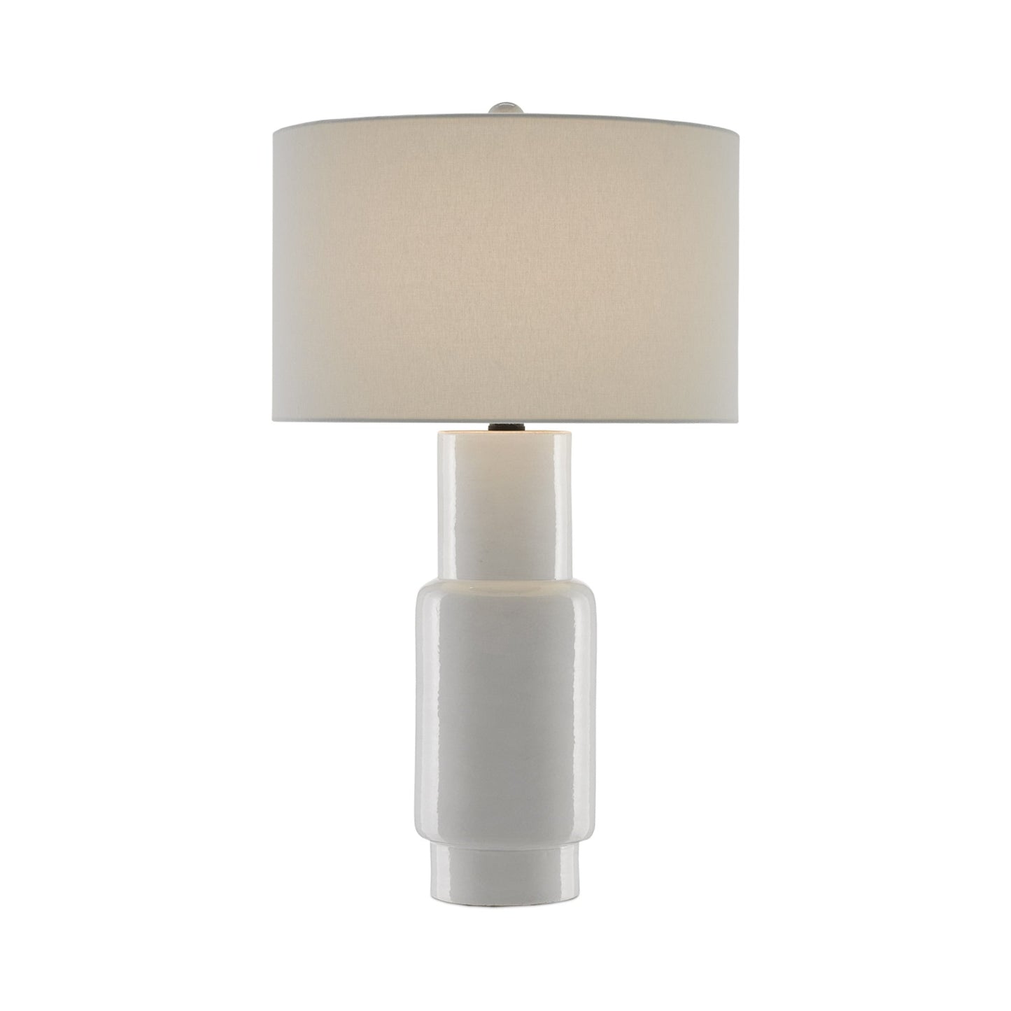 Janeen Table Lamp in White/Satin Black.