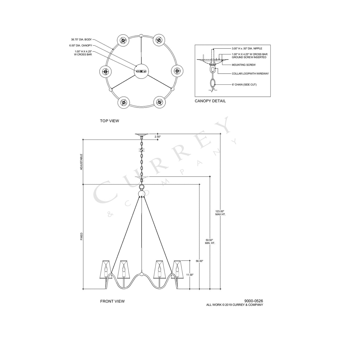 Kadir Chandelier - line drawing.