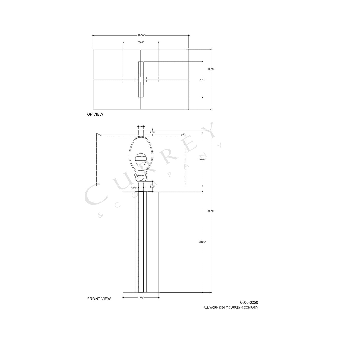 Khalil Table Lamp - line drawing.