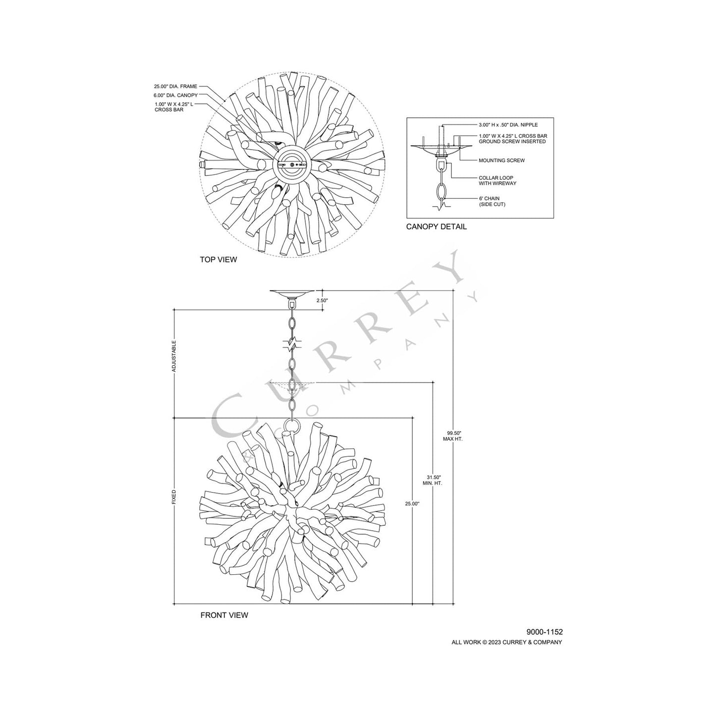 Kuka Pendant Light - line drawing.