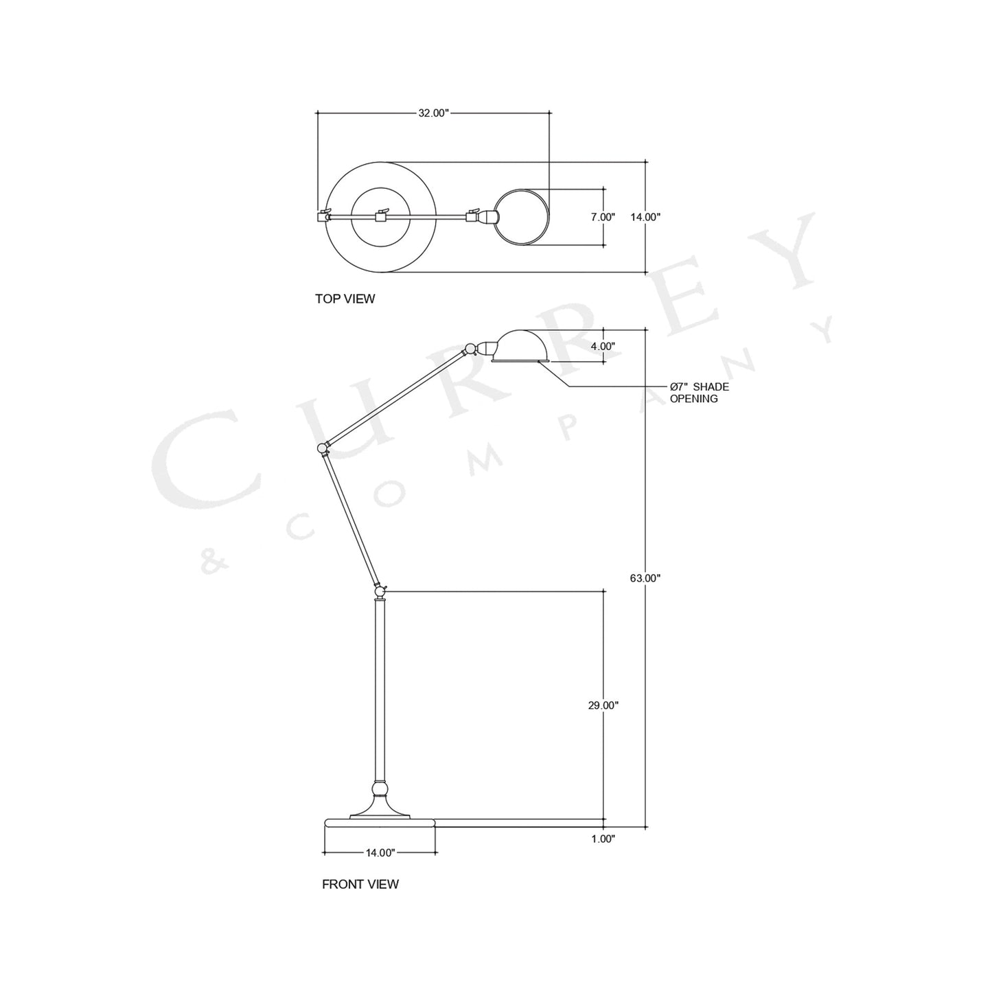 Libretto Floor Lamp - line drawing.
