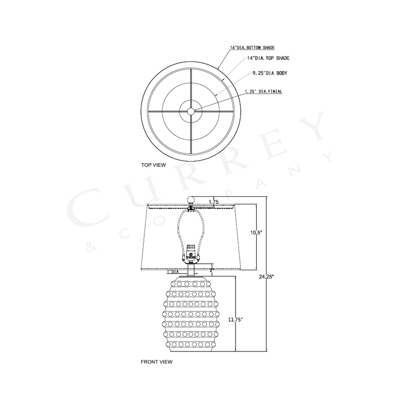 Luminette Table Lamp - line drawing.