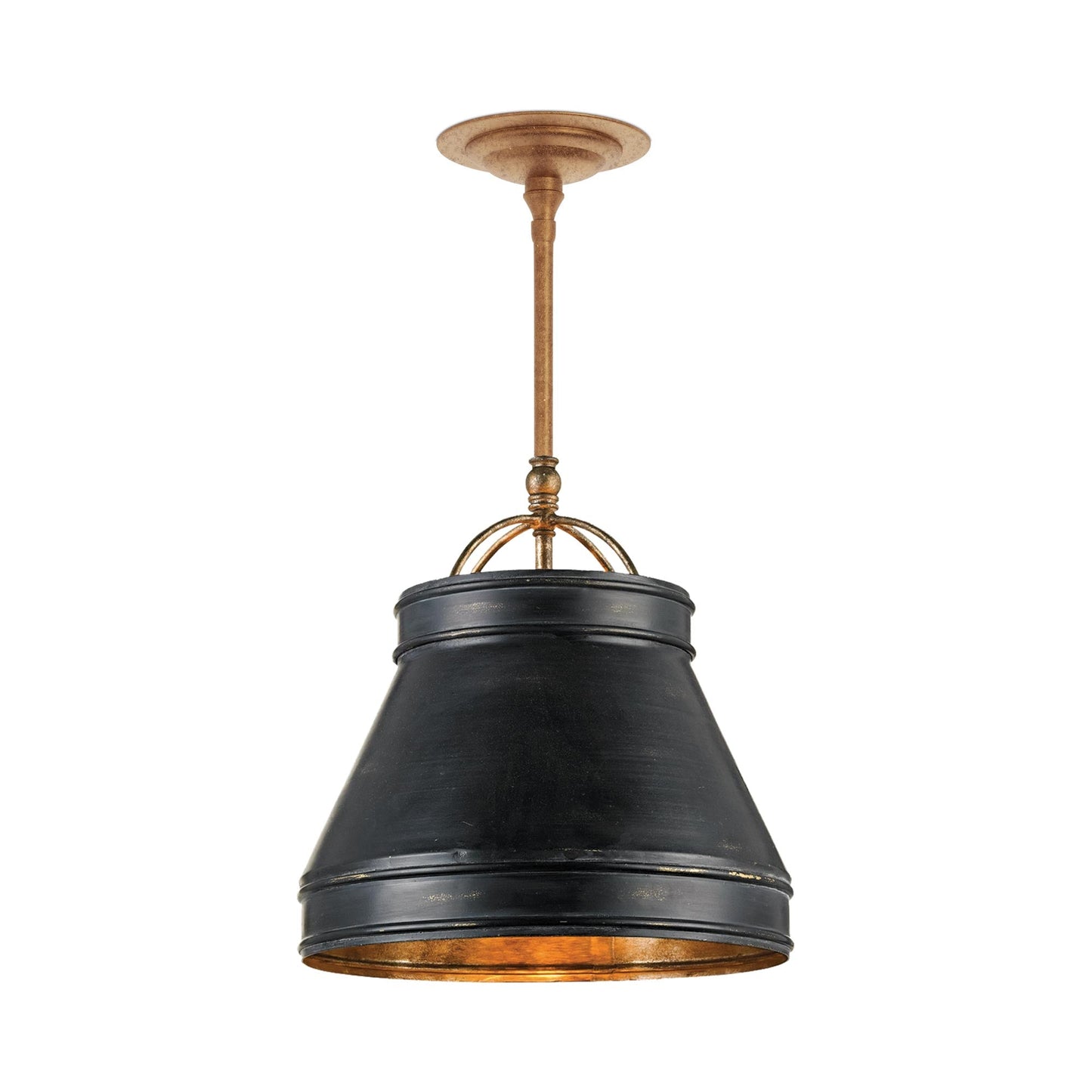 Lumley Pendant Light in French Black/Pyrite Bronze.