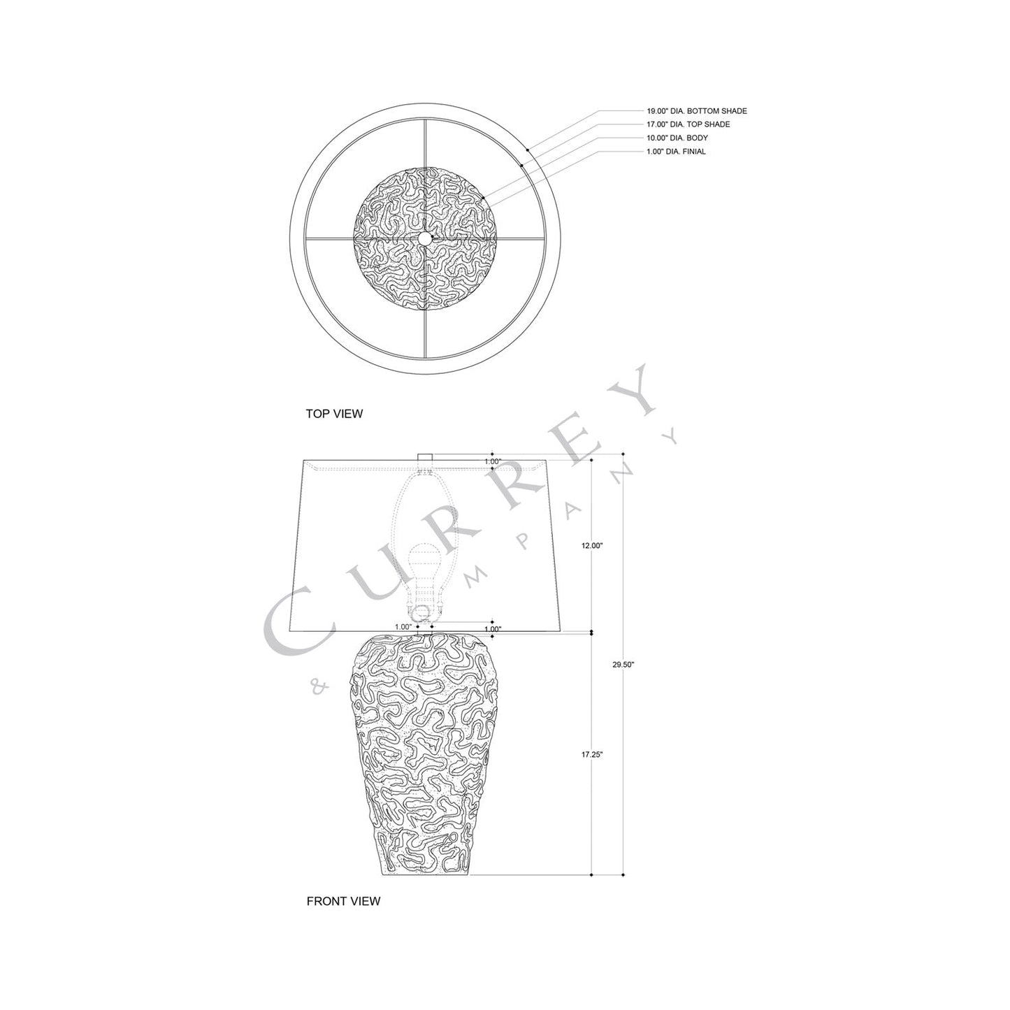 Milos Table Lamp - line drawing.