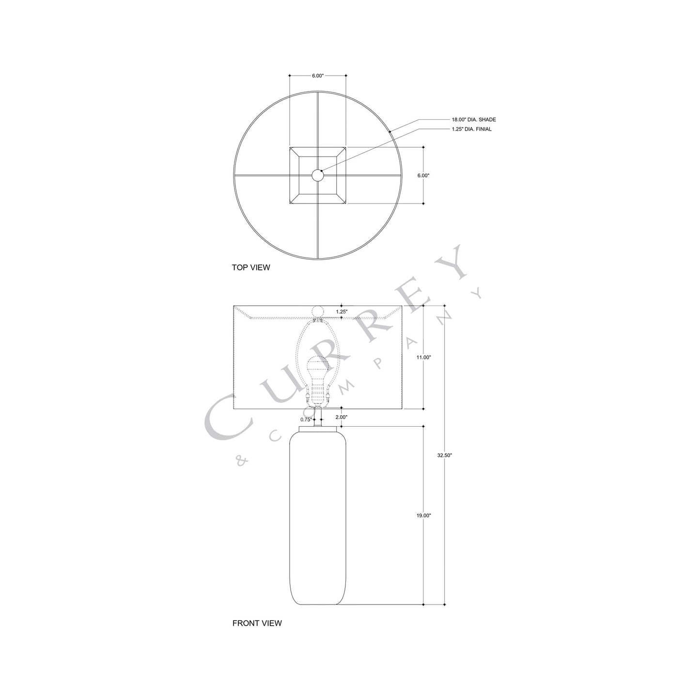 Morse Table Lamp - line drawing.