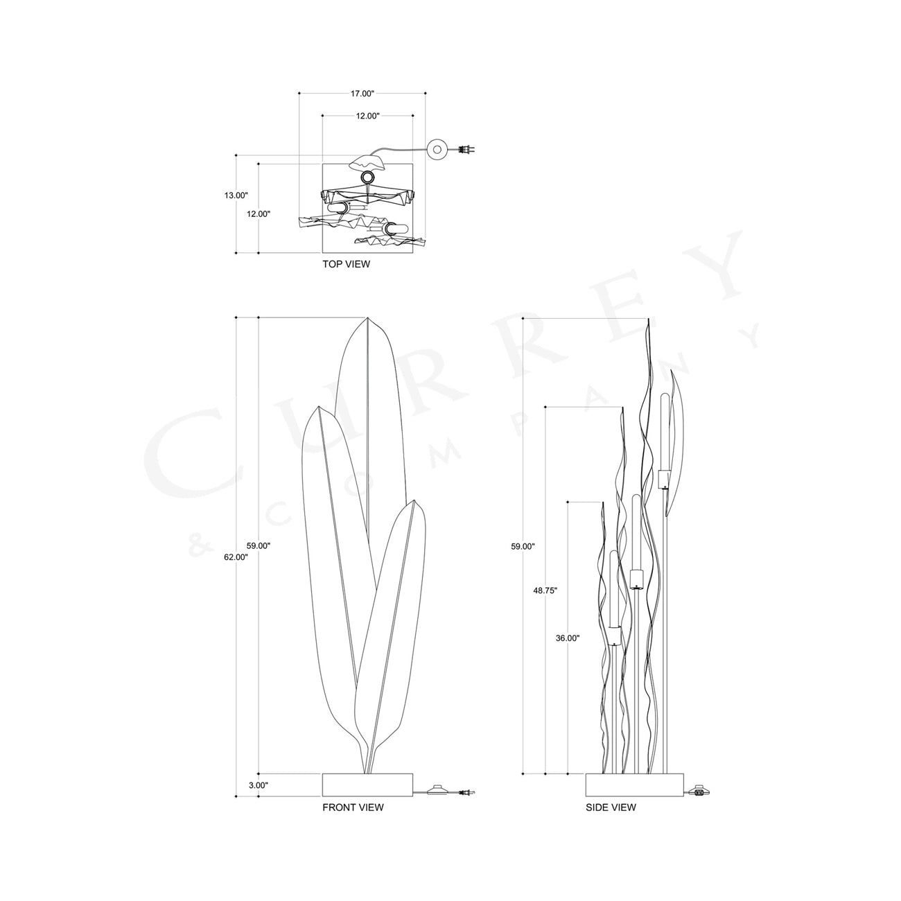 Musa Floor Lamp - line drawing.