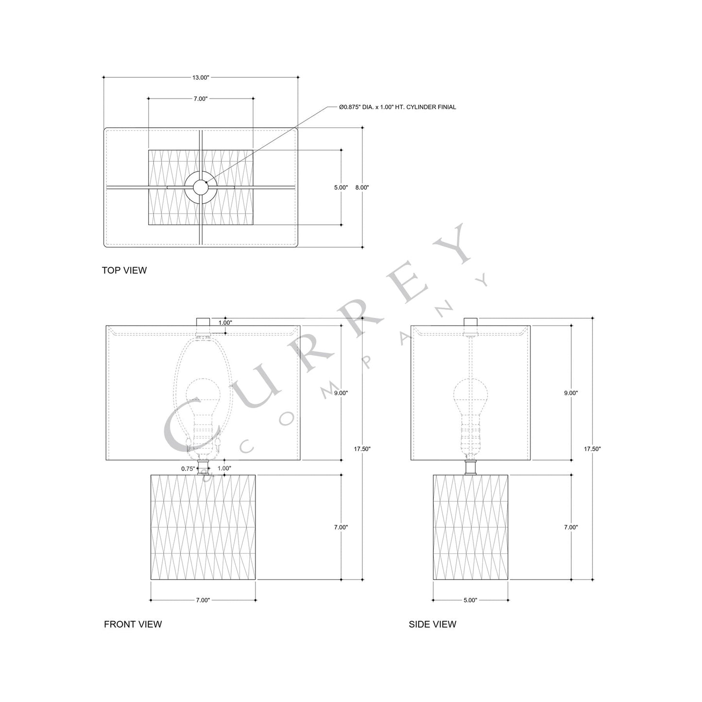 Nadene Table Lamp - line drawing.