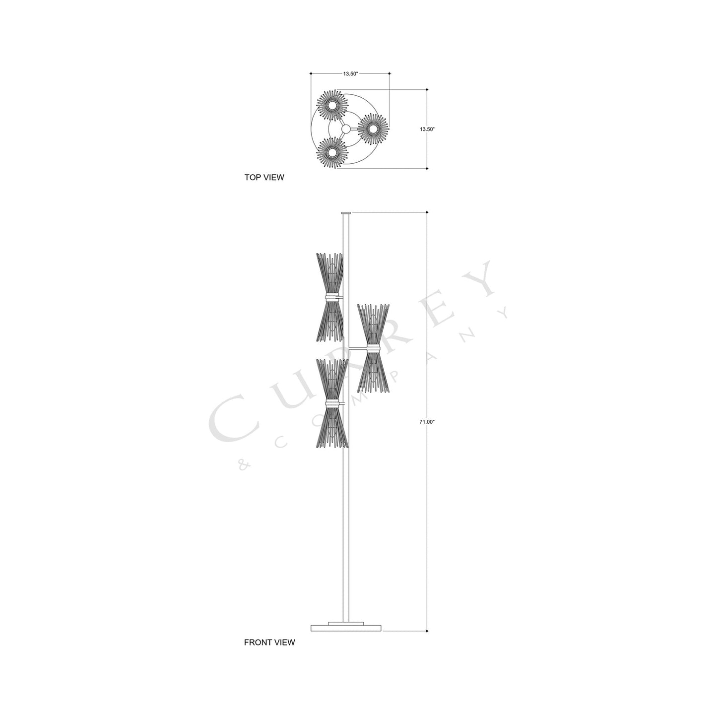 Novatude Floor Lamp - line drawing.