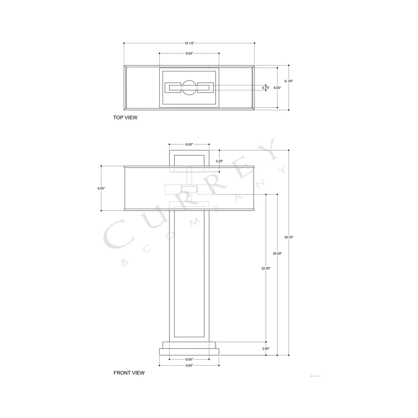 Otto Table Lamp - line drawing.