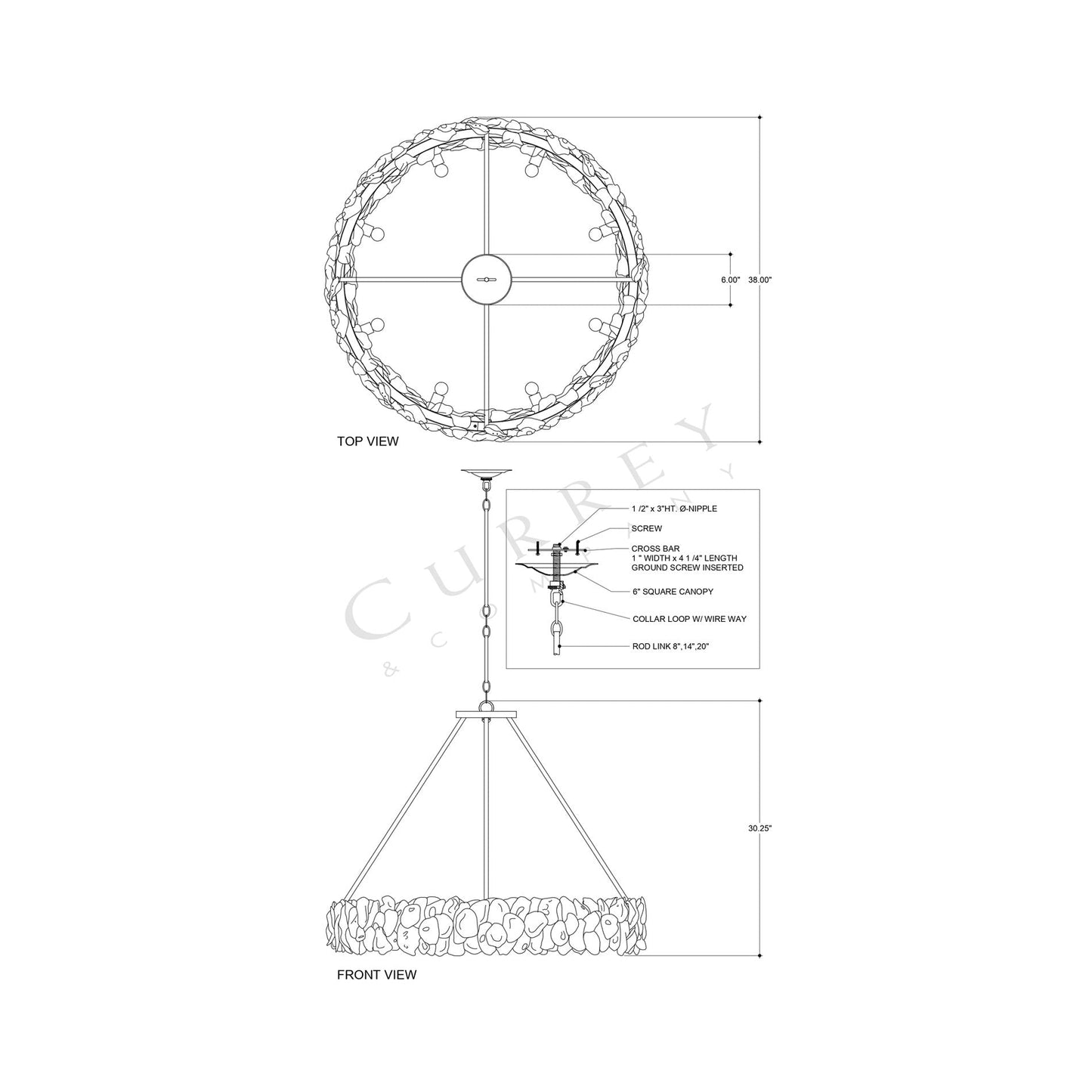 Oyster Chandelier - line drawing.