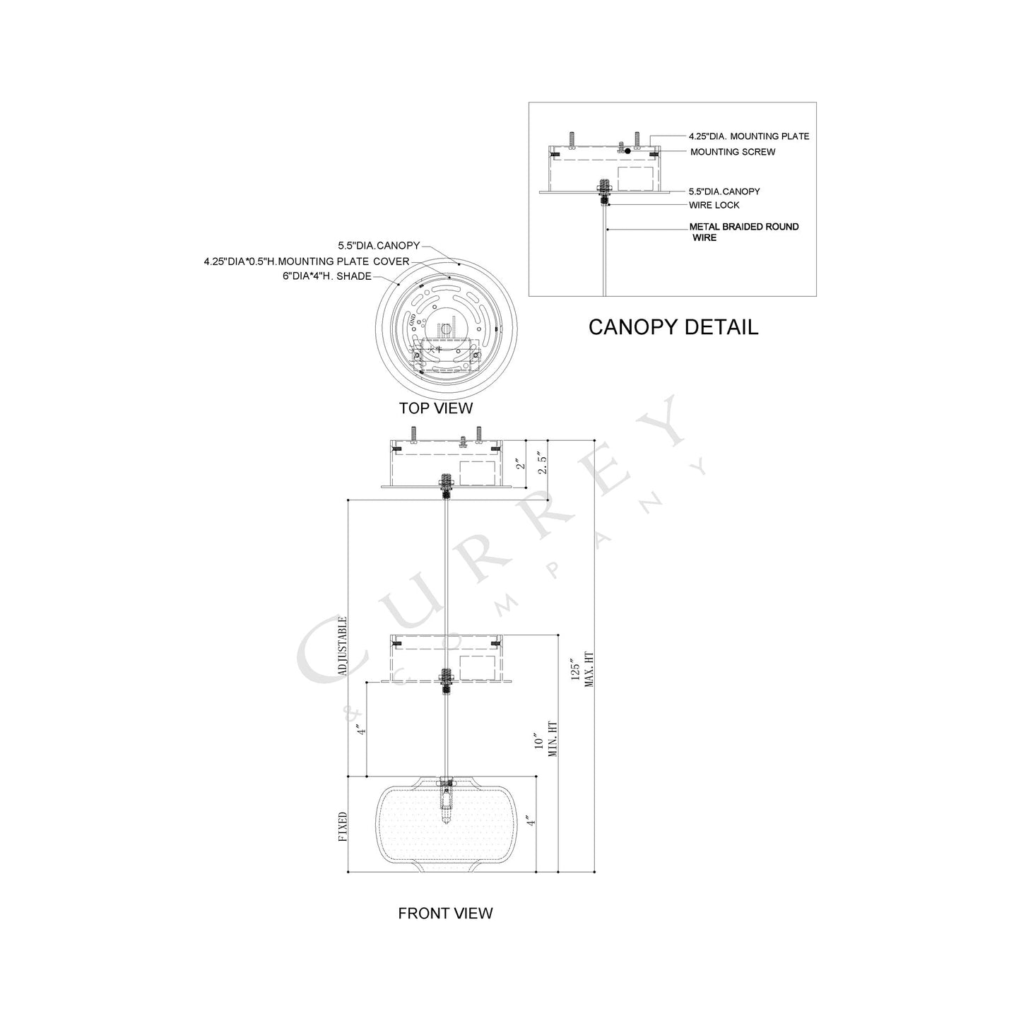 Pepper Pendant Light - line drawing.