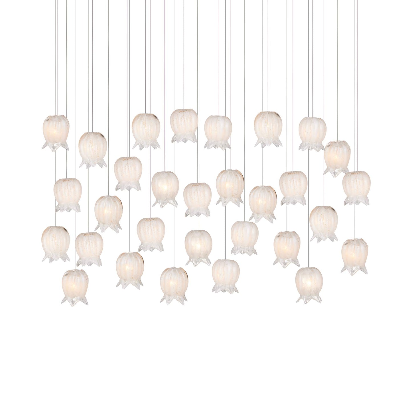 Polpo Linear Pendant Light in White (30-Light).