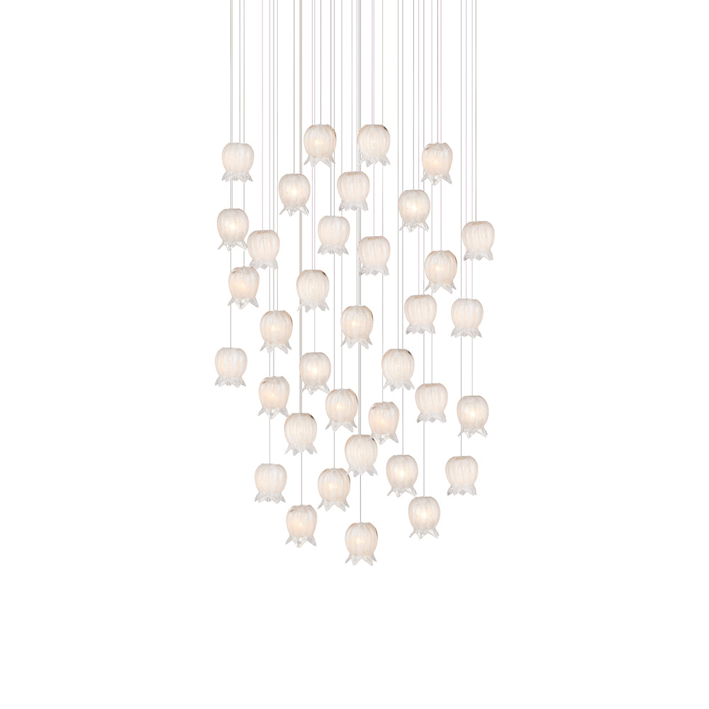 Polpo Round Pendant Light in White (36-Light).