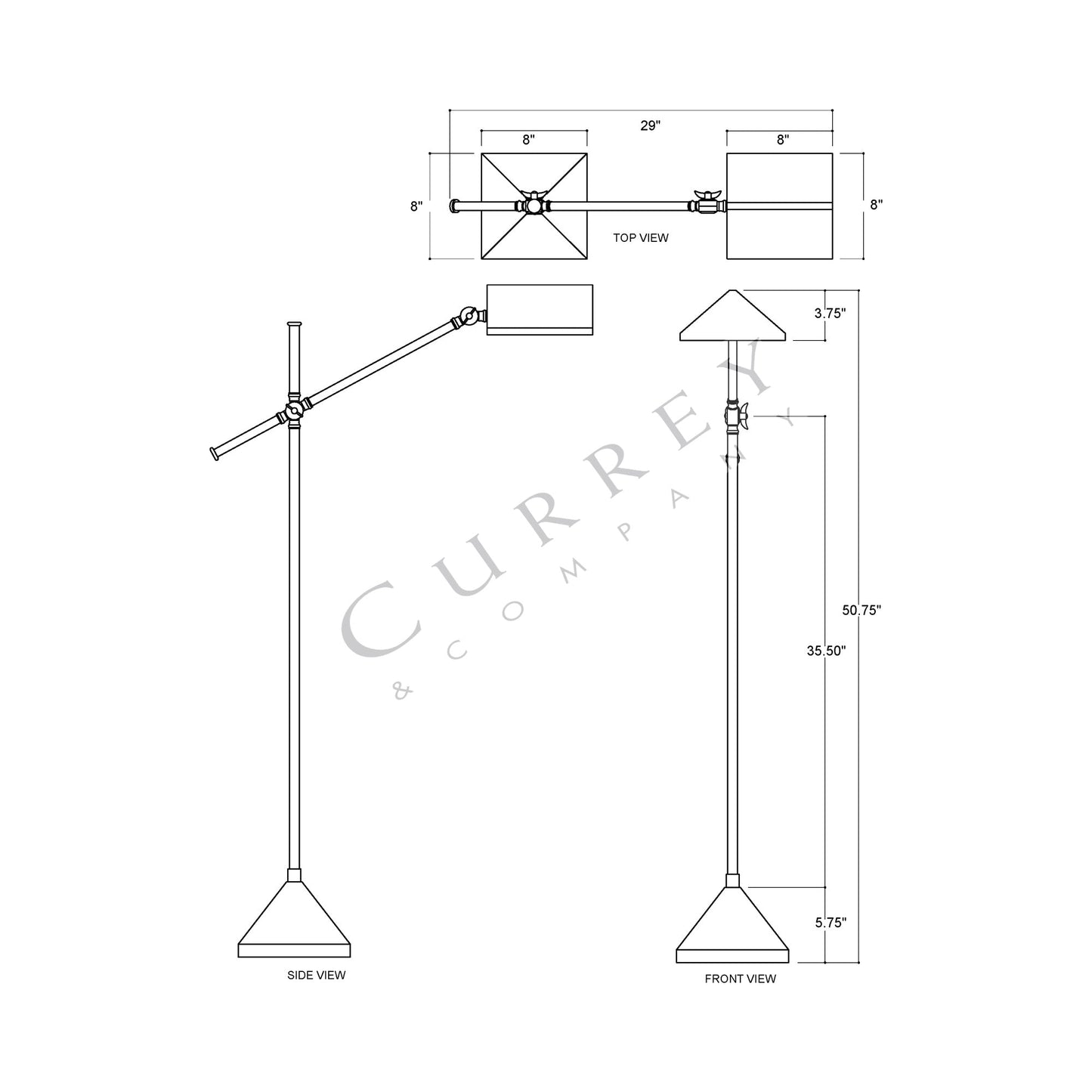 Repertoire Floor Lamp - line drawing.