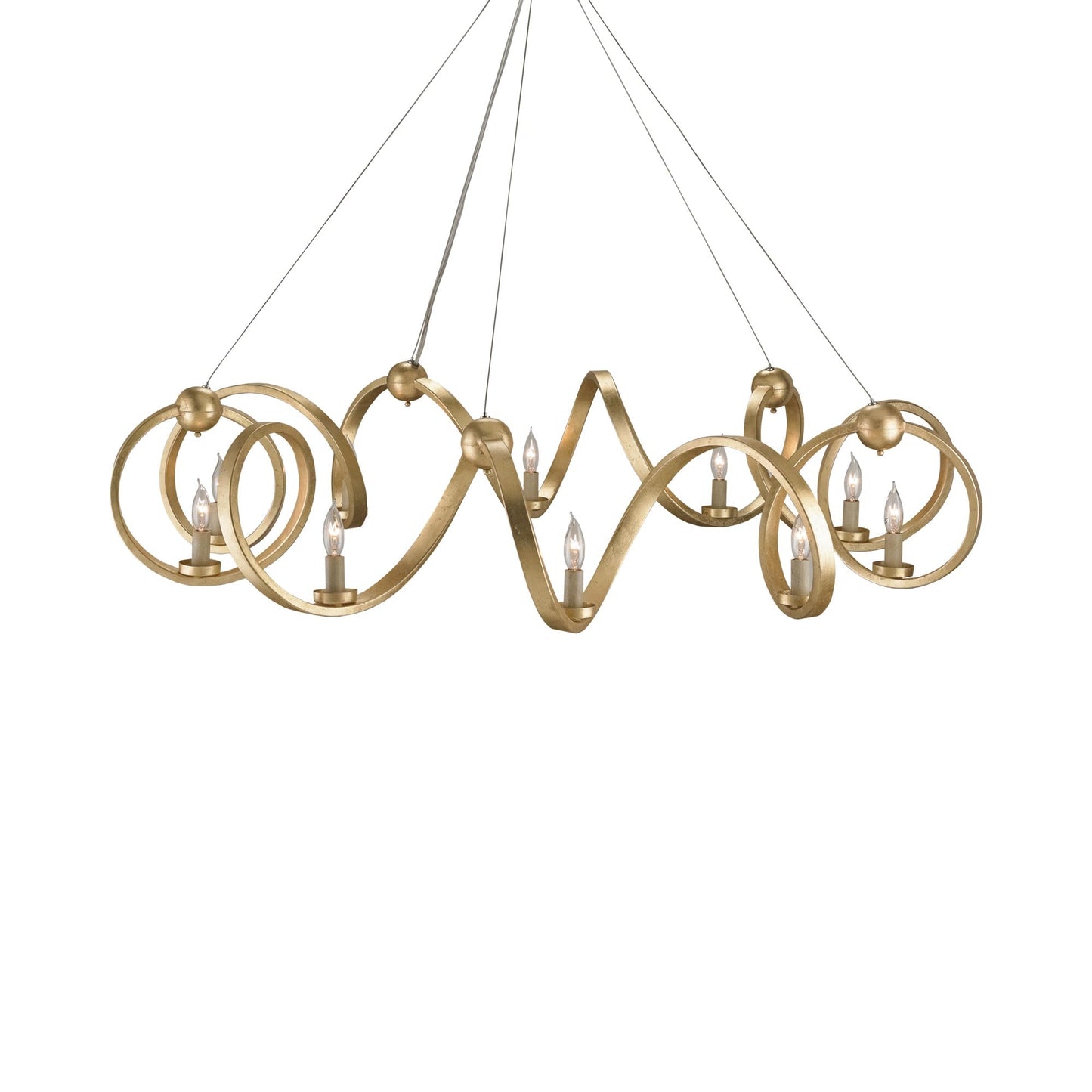 Ringmaster Chandelier in Dutch Gold Leaf.