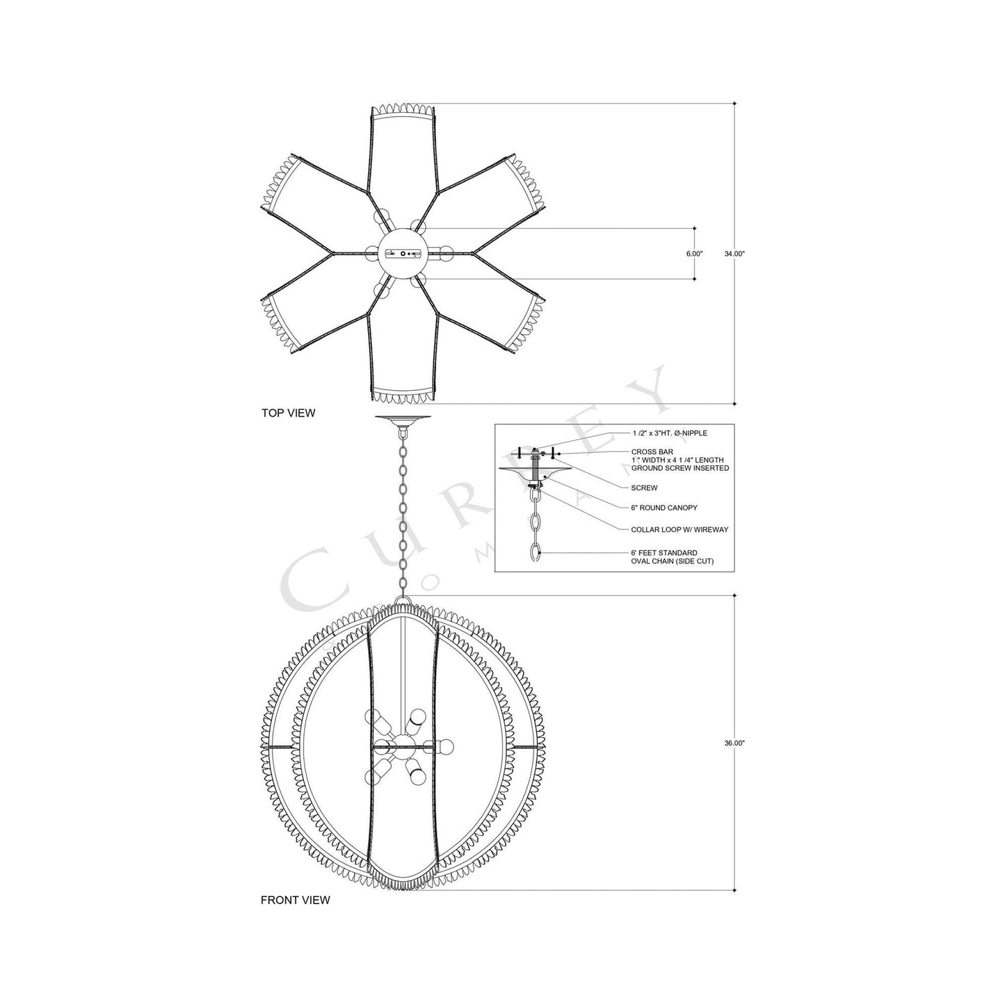 Saltwater Chandelier - line drawing.